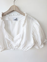 Lade das Bild in den Galerie-Viewer, Dirndl Bluse 80s Rüschen Ballonärmel (XL)
