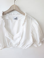 Lade das Bild in den Galerie-Viewer, Dirndl Bluse 80s Rüschen Ballonärmel (XL)
