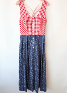 Dirndl Folklore Kleid Hammerschmidt Karo Blumen (L)