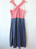 Lade das Bild in den Galerie-Viewer, Dirndl Folklore Kleid Hammerschmidt Karo Blumen (L)
