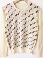 Lade das Bild in den Galerie-Viewer, Pullover 70s Iconic Strick Rot 49,- DM (L)
