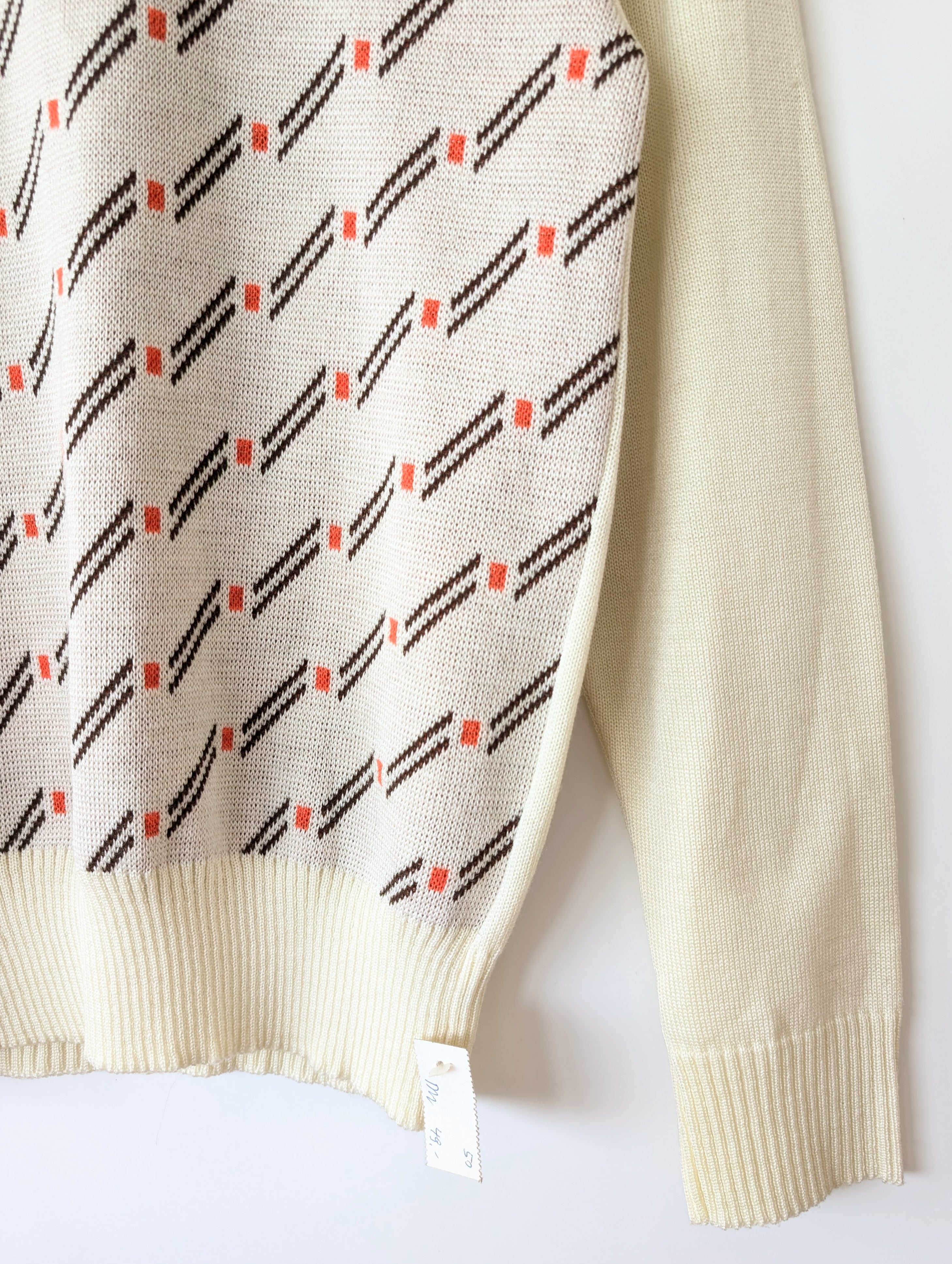 Pullover 70s Iconic Strick Rot 49,- DM (L)