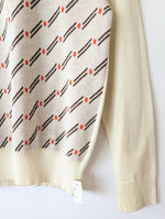 Lade das Bild in den Galerie-Viewer, Pullover 70s Iconic Strick Rot 49,- DM (L)
