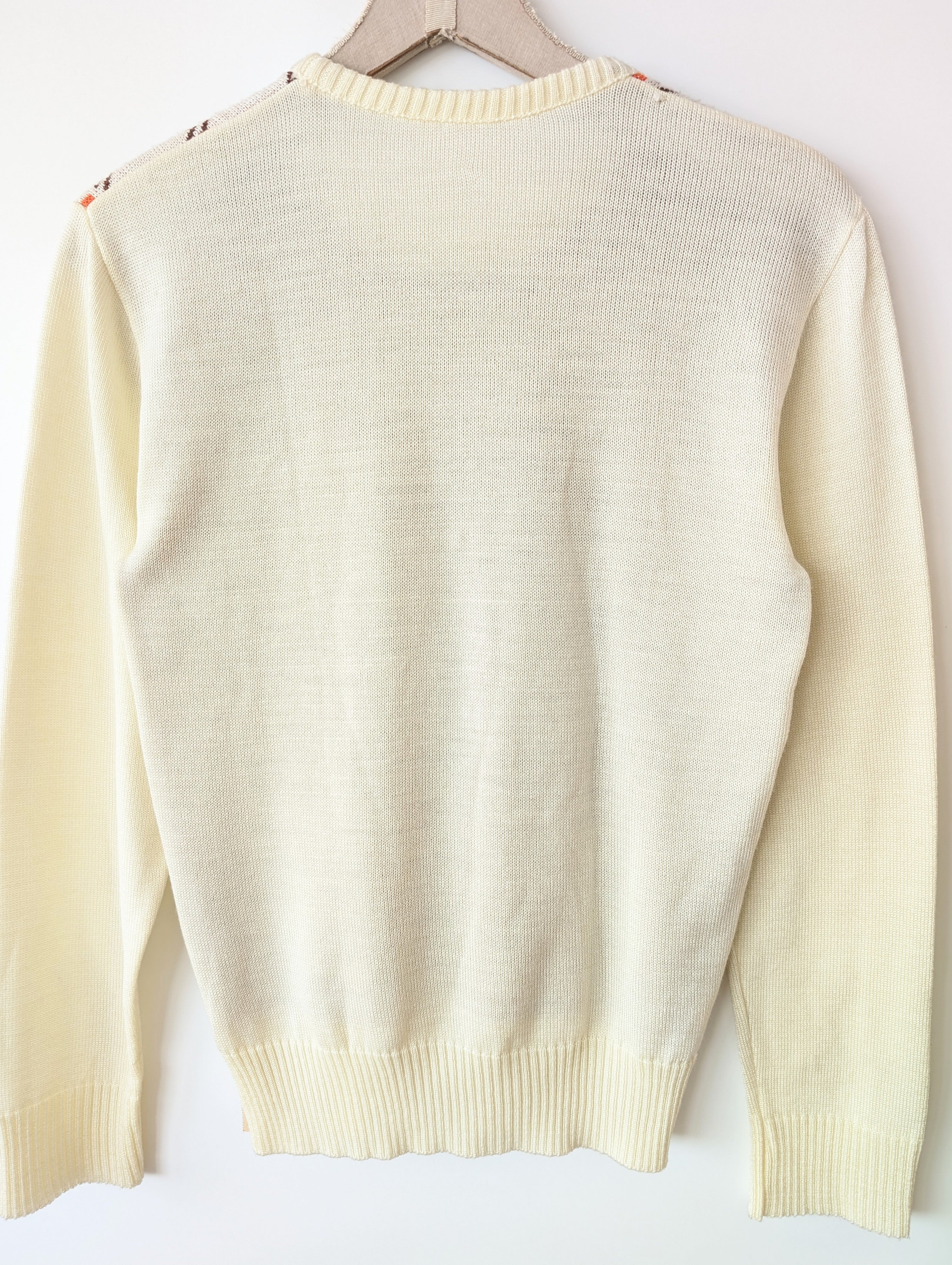Pullover 70s Iconic Strick Rot 49,- DM (L)