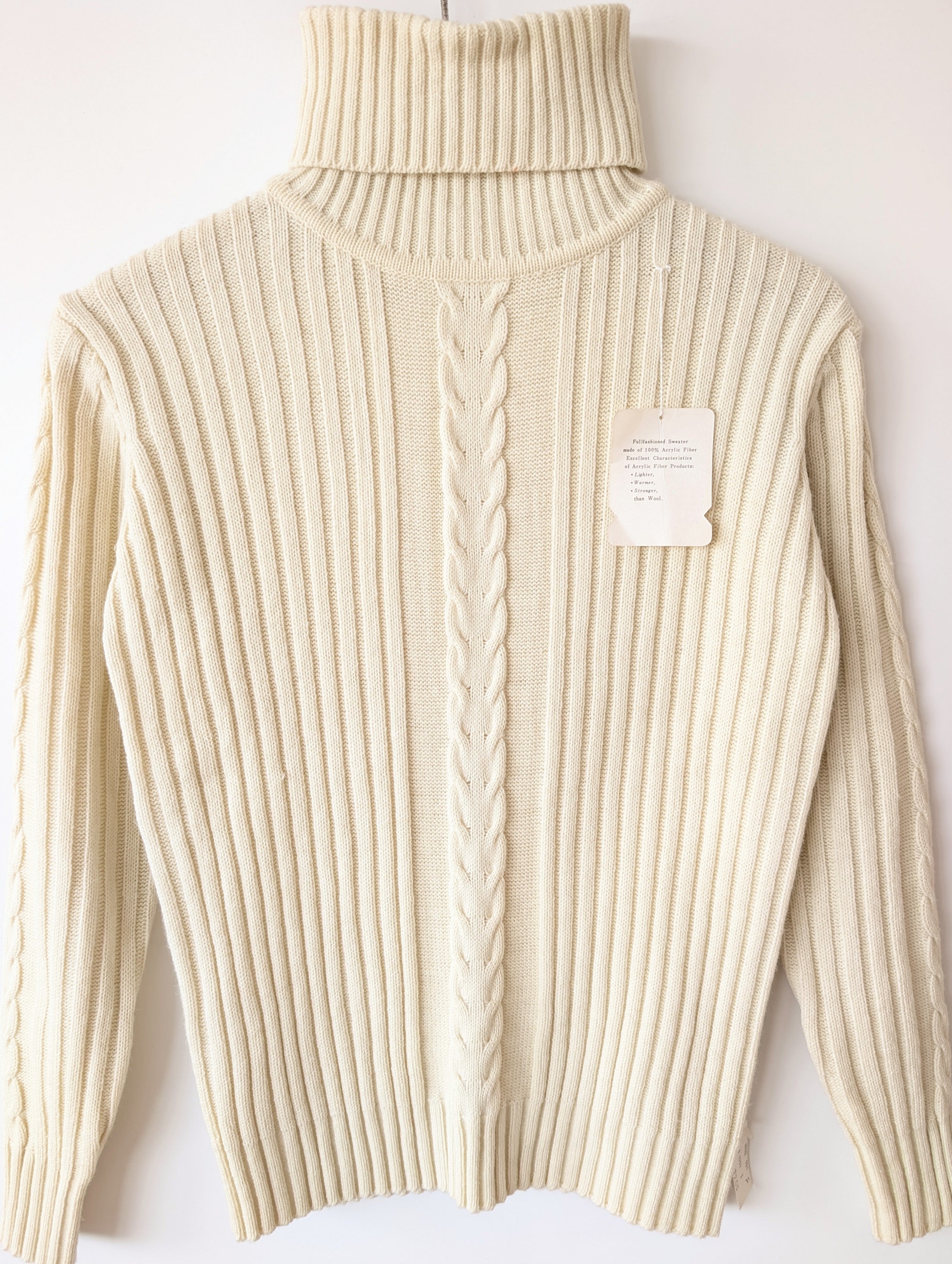 Pullover 70s Rollkragen Creme 79,- DM (S)