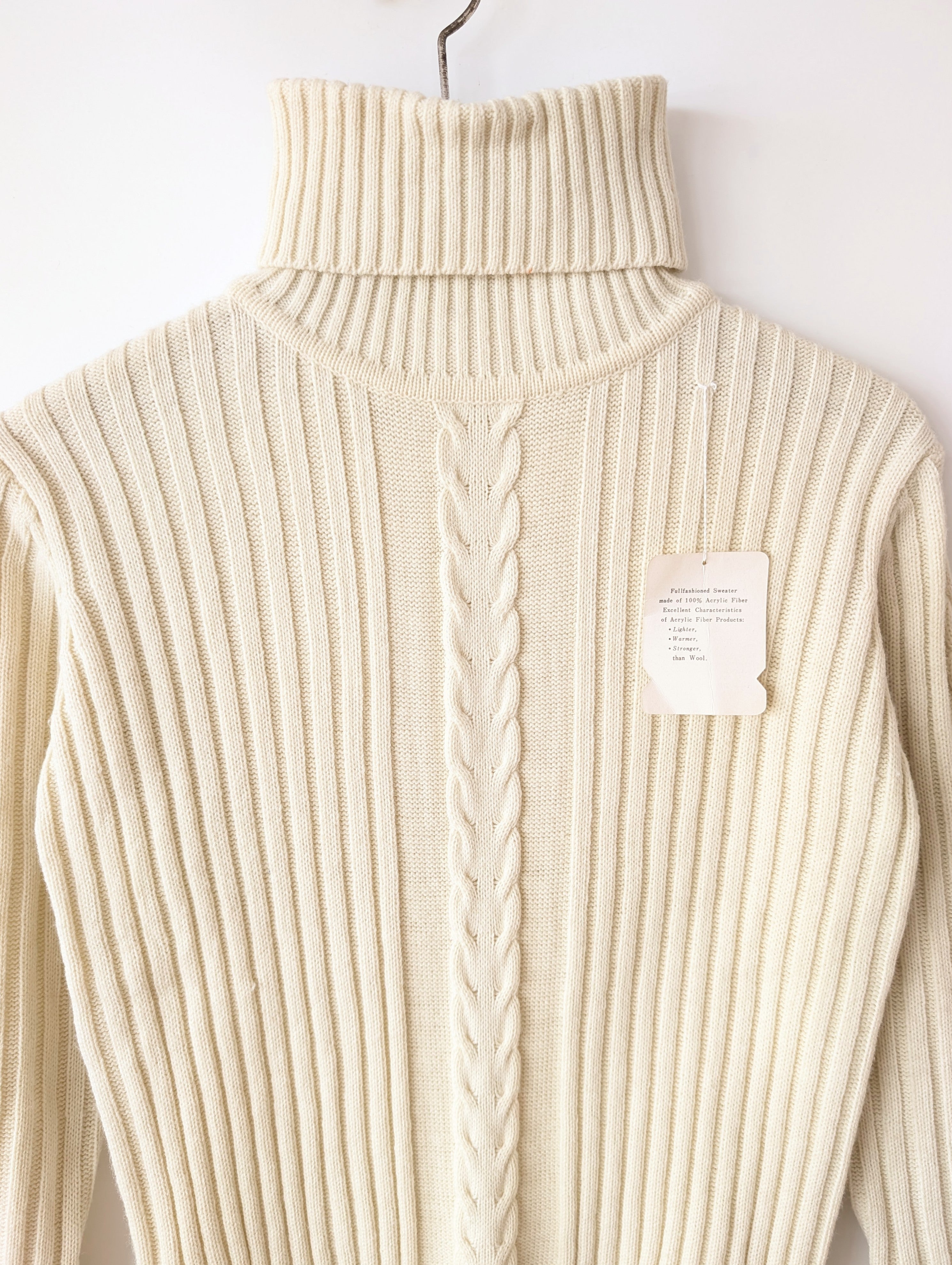 Pullover 70s Rollkragen Creme 79,- DM (S)