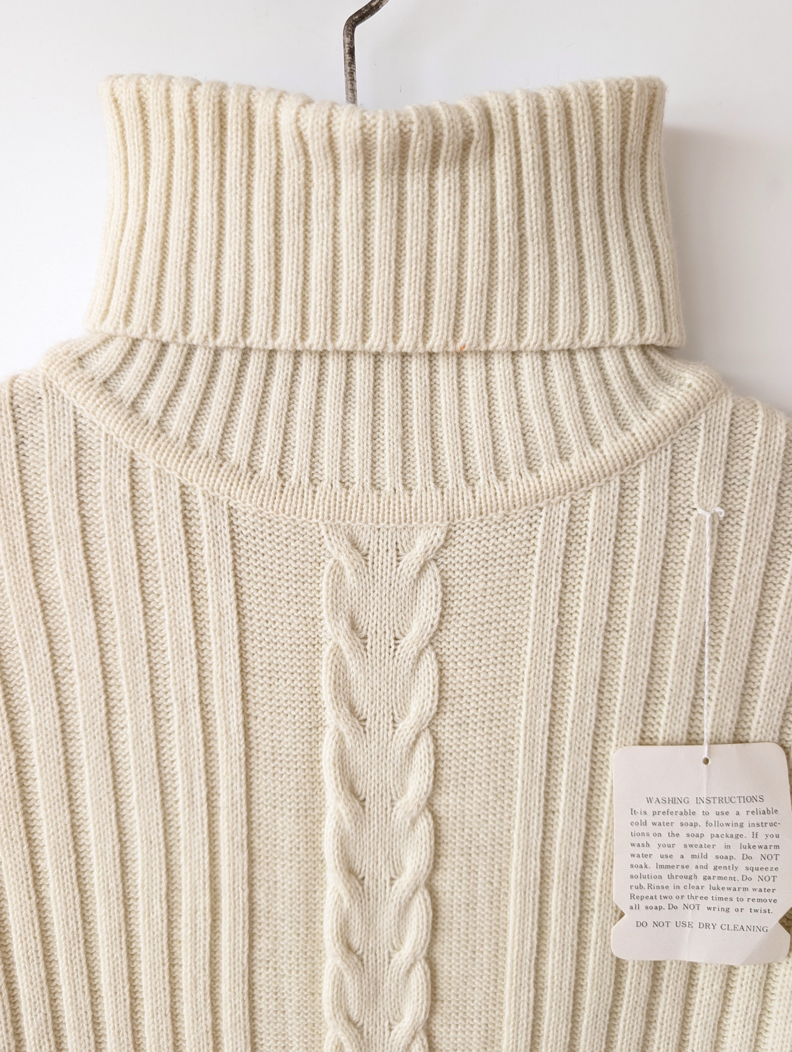 Pullover 70s Rollkragen Creme 79,- DM (S)