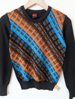 Lade das Bild in den Galerie-Viewer, Pullover 70s Orange Blau 39,- DM (S-M)
