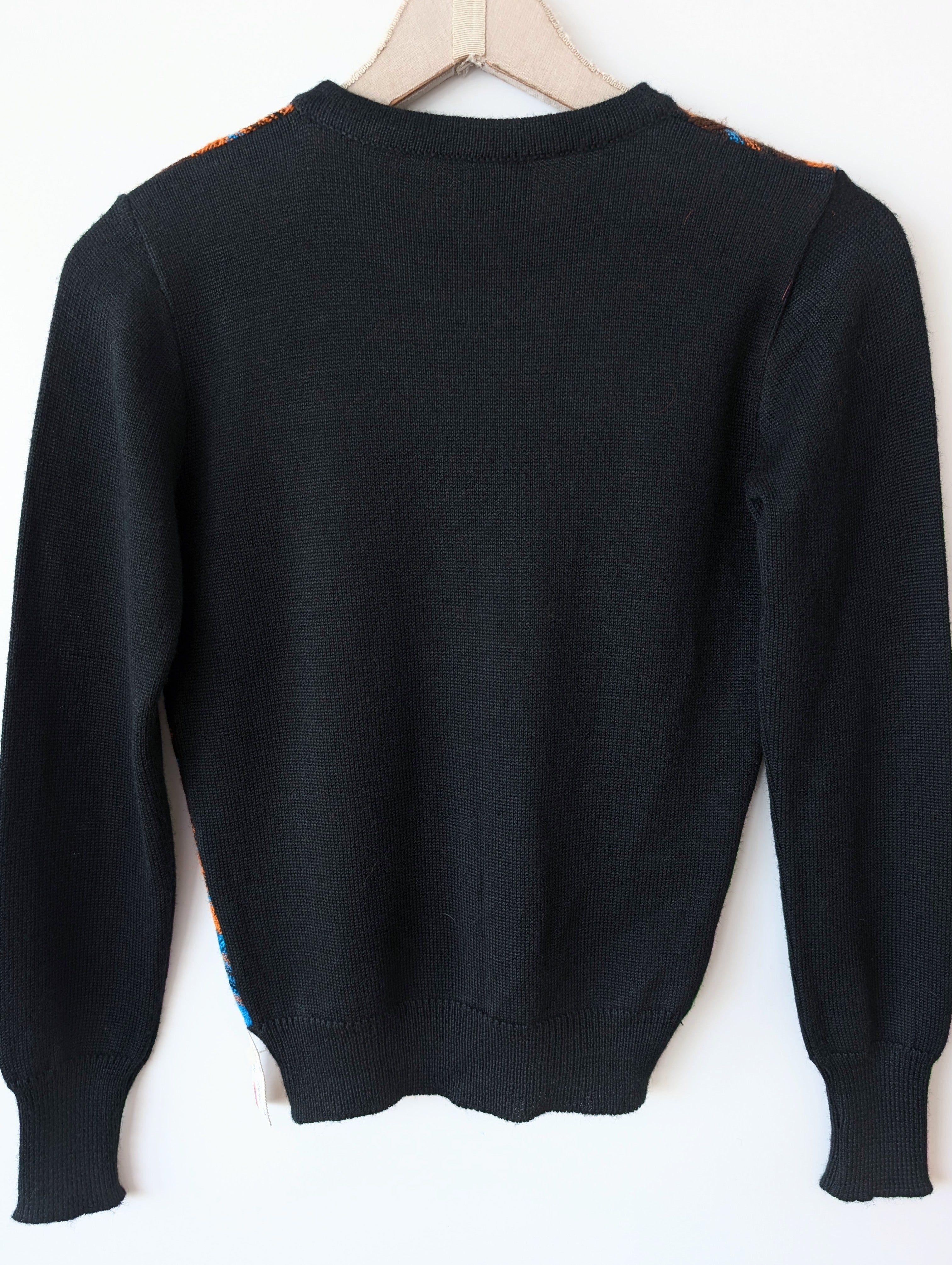 Pullover 70s Orange Blau 39,- DM (S-M)
