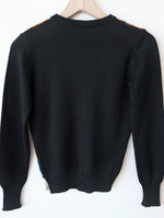 Lade das Bild in den Galerie-Viewer, Pullover 70s Orange Blau 39,- DM (S-M)
