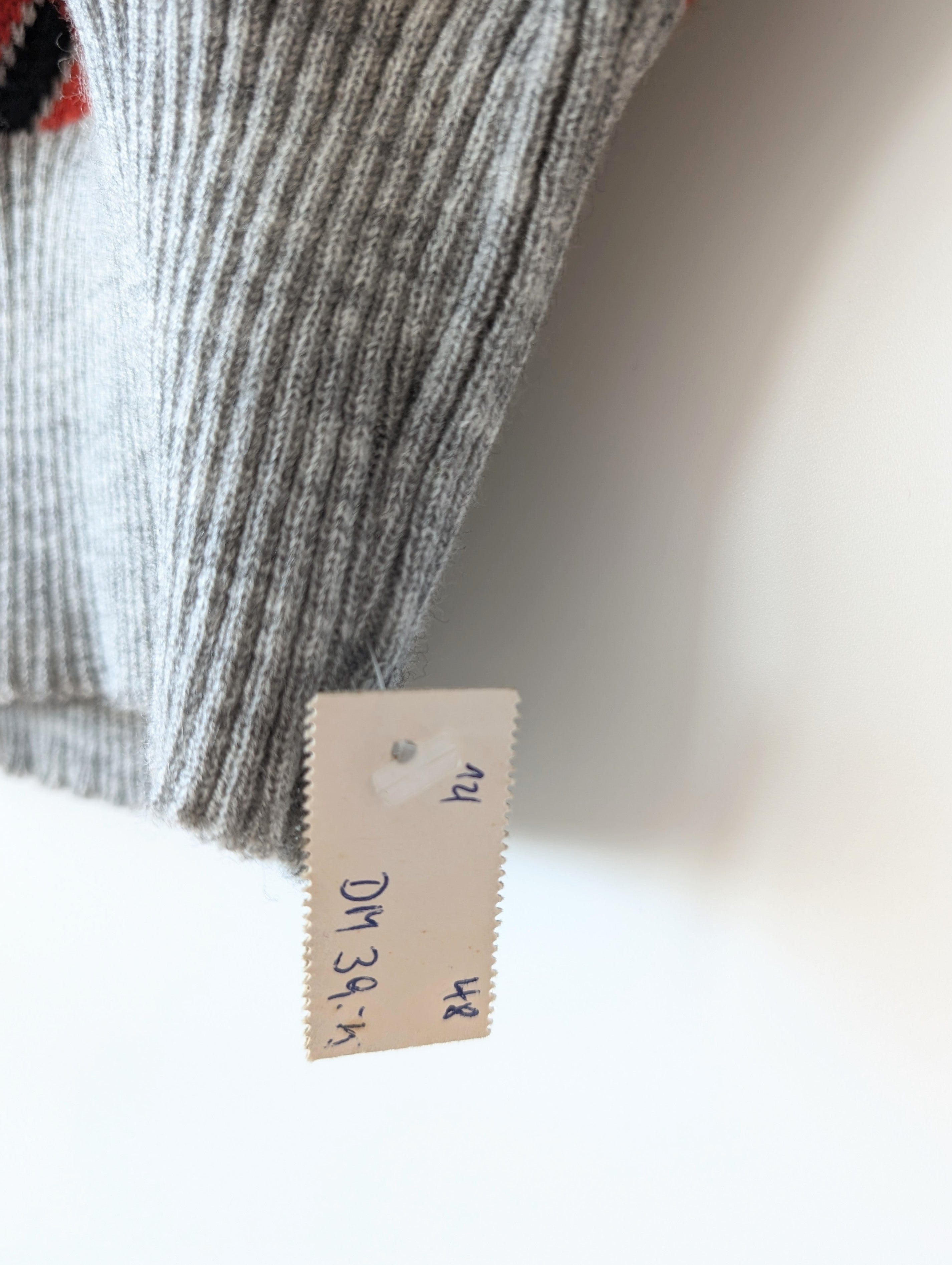 Pullover 70s Rauten Strick 39,- DM (L)