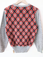 Lade das Bild in den Galerie-Viewer, Pullover 70s Rauten Strick 39,- DM (L)
