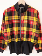 Lade das Bild in den Galerie-Viewer, Blouson Cropped Bomber 80s Karo (M-L)
