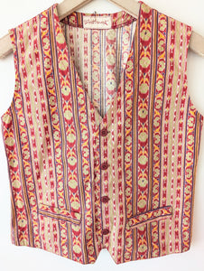 Weste Bohemian India Print Rosa (S)
