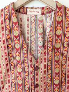 Weste Bohemian India Print Rosa (S)