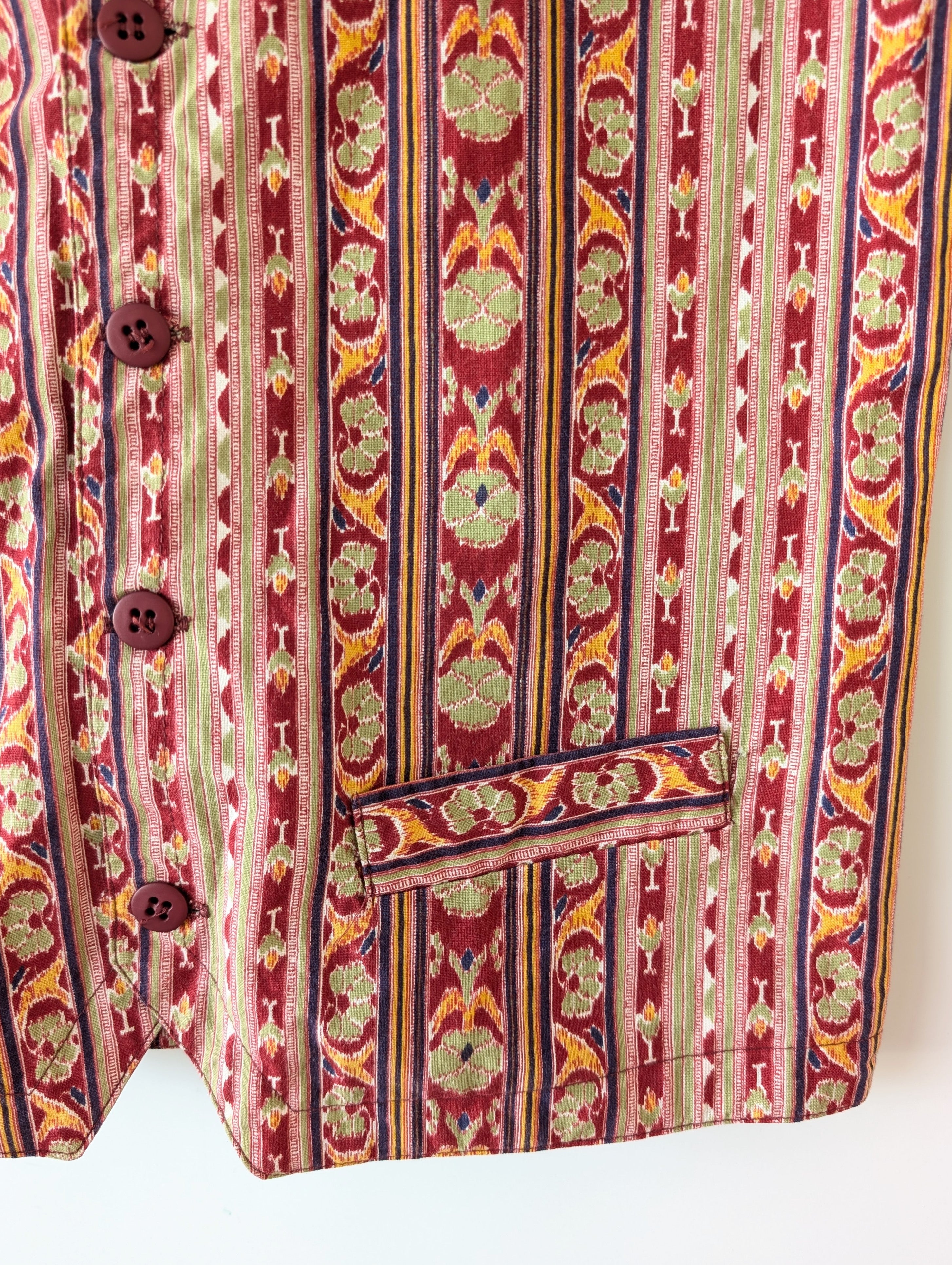 Weste Bohemian India Print Rosa (S)
