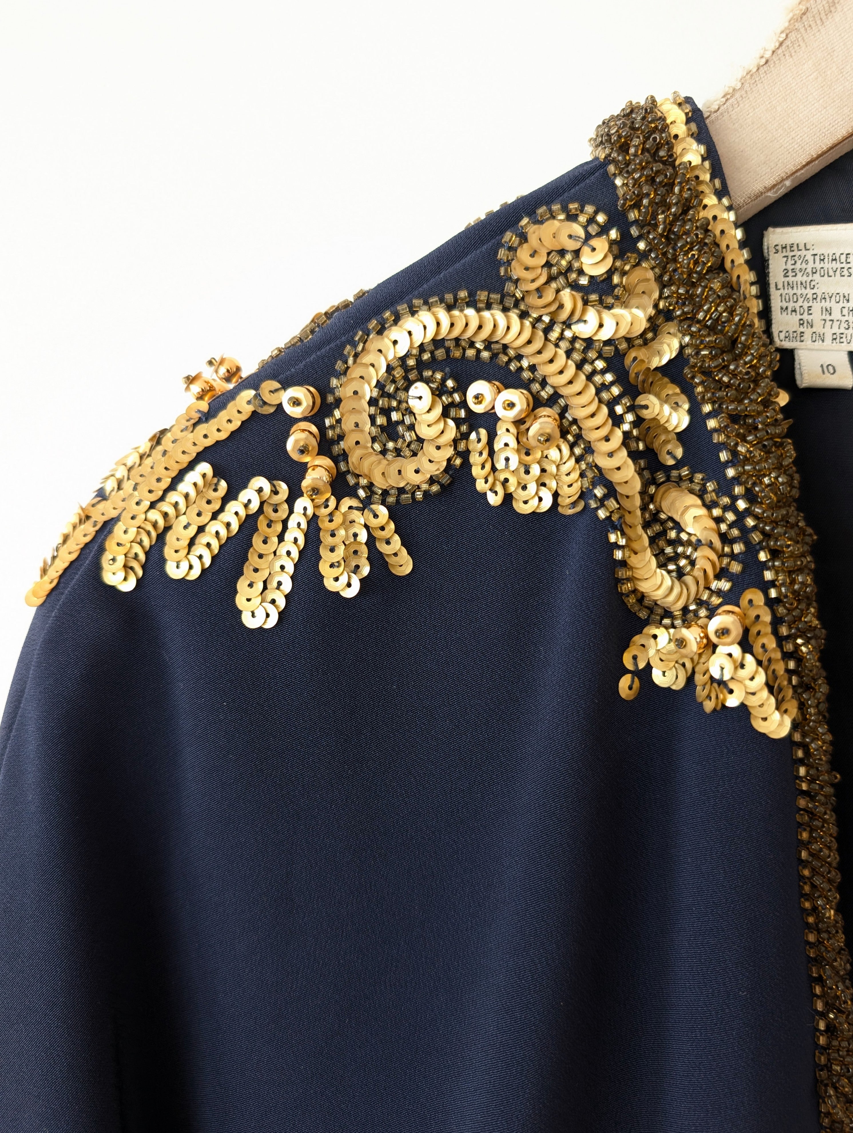 Kurzjacke 80s Bohemian Perlen & Pailletten (M-L)