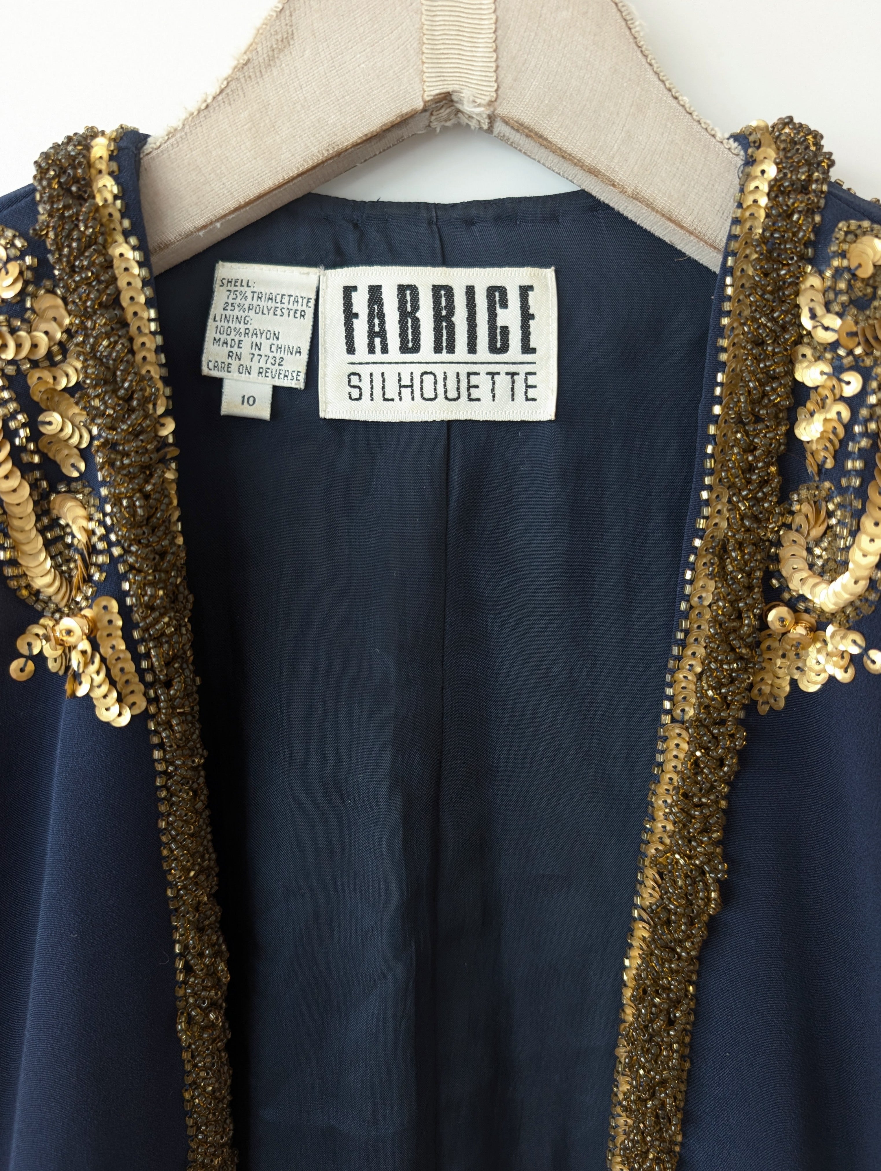 Kurzjacke 80s Bohemian Perlen & Pailletten (M-L)