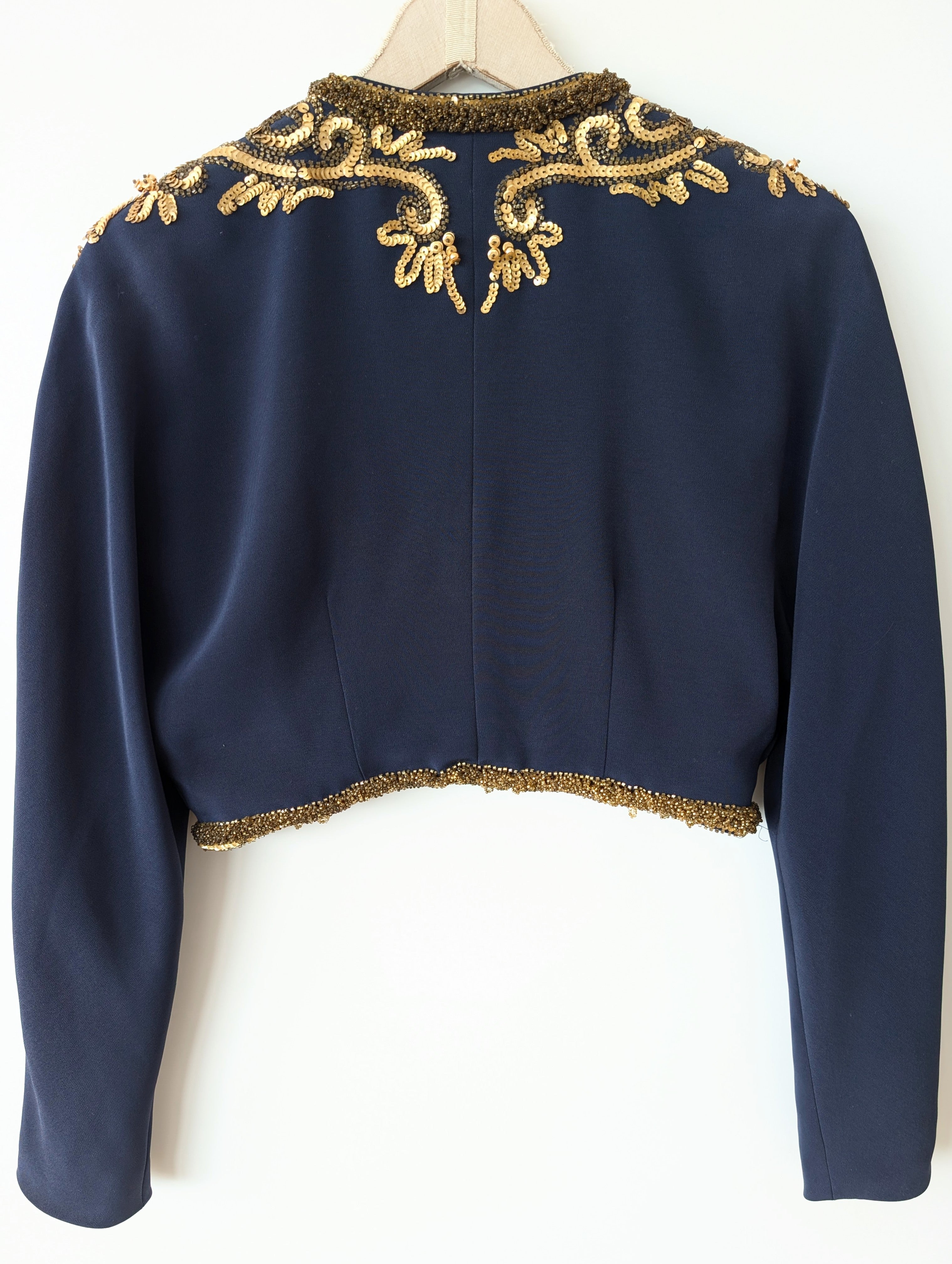 Kurzjacke 80s Bohemian Perlen & Pailletten (M-L)