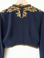 Lade das Bild in den Galerie-Viewer, Kurzjacke 80s Bohemian Perlen &amp; Pailletten (M-L)
