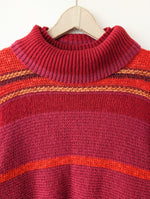 Lade das Bild in den Galerie-Viewer, Pullover Mohair Blockstreifen Rollkragen (M-L)
