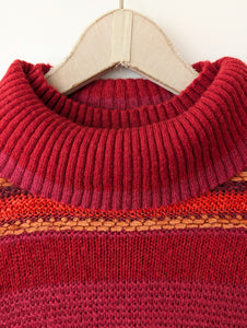 Pullover Mohair Blockstreifen Rollkragen (M-L)