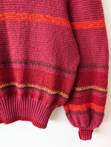 Pullover Mohair Blockstreifen Rollkragen (M-L)