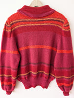 Lade das Bild in den Galerie-Viewer, Pullover Mohair Blockstreifen Rollkragen (M-L)
