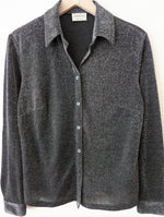 Lade das Bild in den Galerie-Viewer, Bluse 90s Glitzer Galaxy Anthrazit (M-L)
