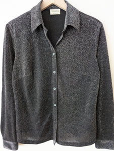 Bluse 90s Glitzer Galaxy Anthrazit (M-L)