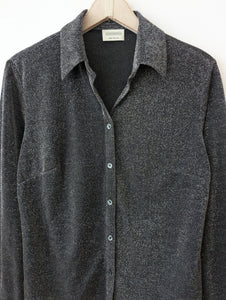 Bluse 90s Glitzer Galaxy Anthrazit (M-L)