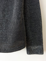 Lade das Bild in den Galerie-Viewer, Bluse 90s Glitzer Galaxy Anthrazit (M-L)
