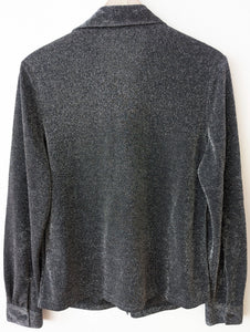 Bluse 90s Glitzer Galaxy Anthrazit (M-L)