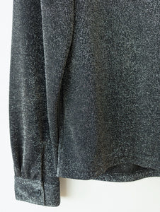 Bluse 90s Glitzer Galaxy Anthrazit (M-L)
