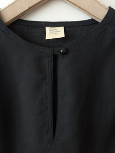 Bluse 80s Ballonärmel Schwarz Basic (XL)