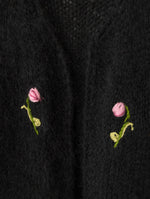 Lade das Bild in den Galerie-Viewer, *Mohair Wolle* Cardigan Tulip Blumen Stick (M)
