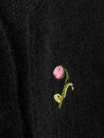 Lade das Bild in den Galerie-Viewer, *Mohair Wolle* Cardigan Tulip Blumen Stick (M)
