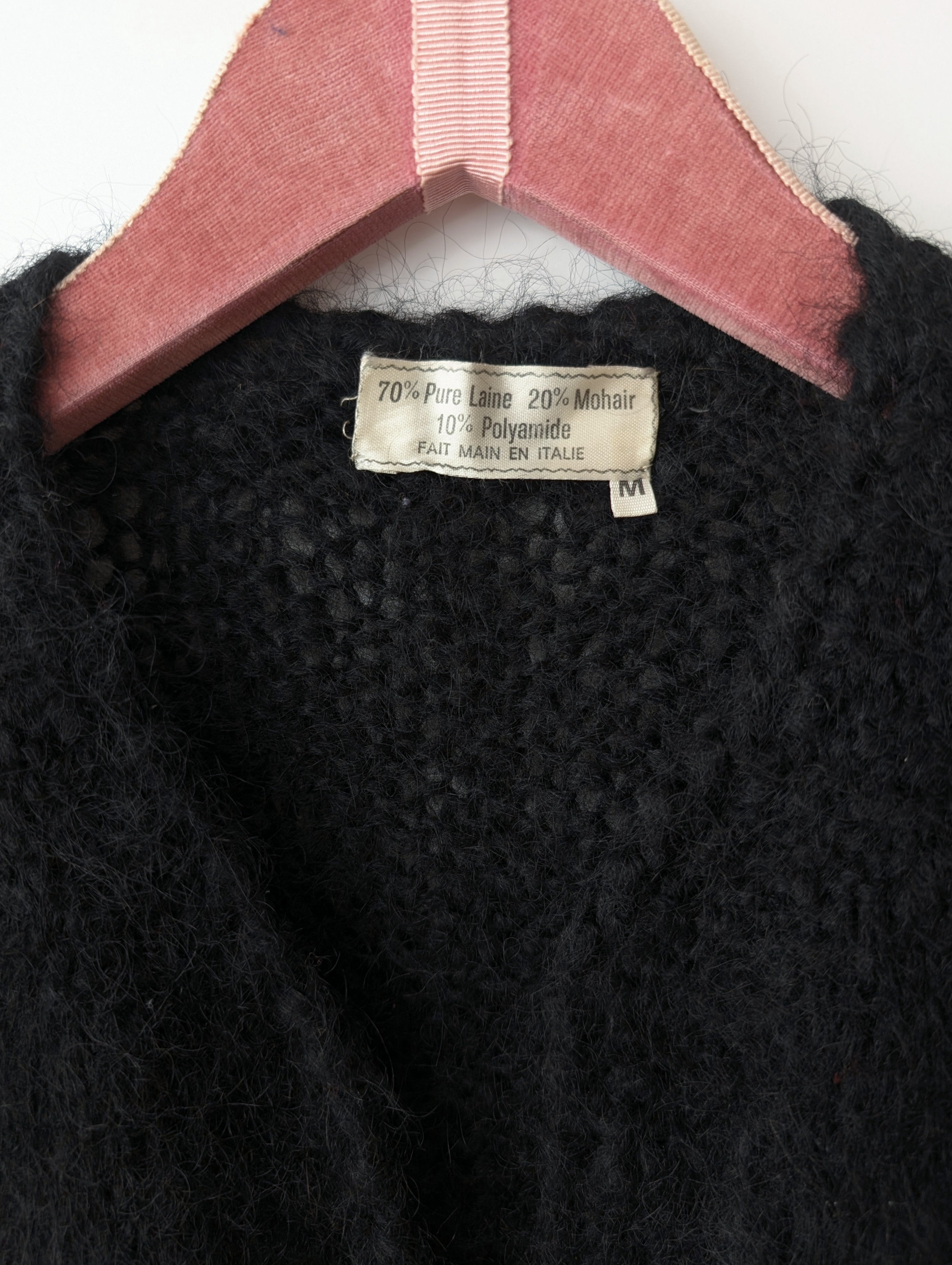 *Mohair Wolle* Cardigan Tulip Blumen Stick (M)