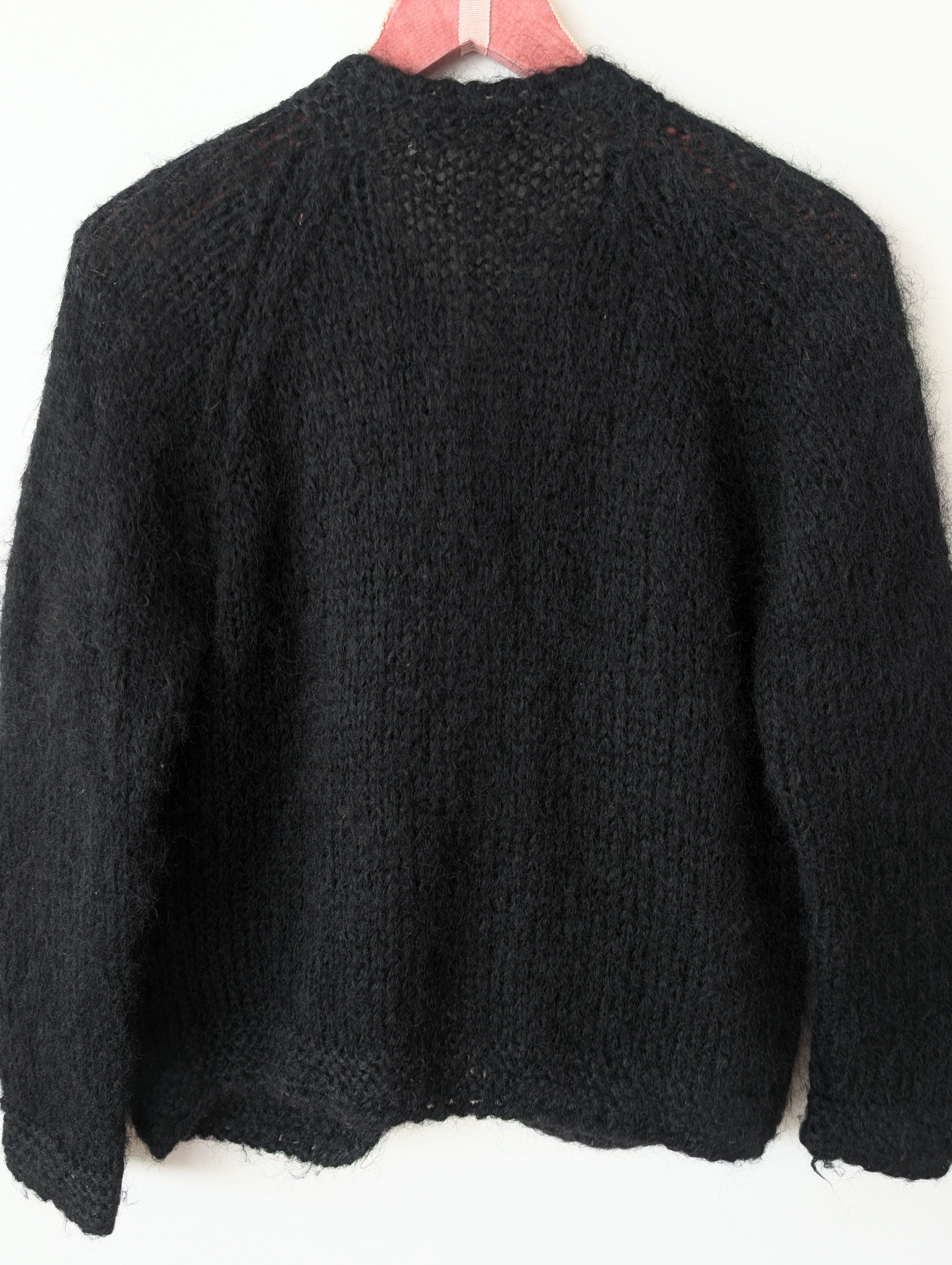 *Mohair Wolle* Cardigan Tulip Blumen Stick (M)