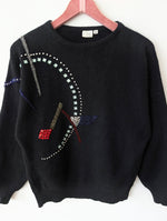 Lade das Bild in den Galerie-Viewer, *Angora Wolle* Pullover 80s Perlen Stick (S-M)
