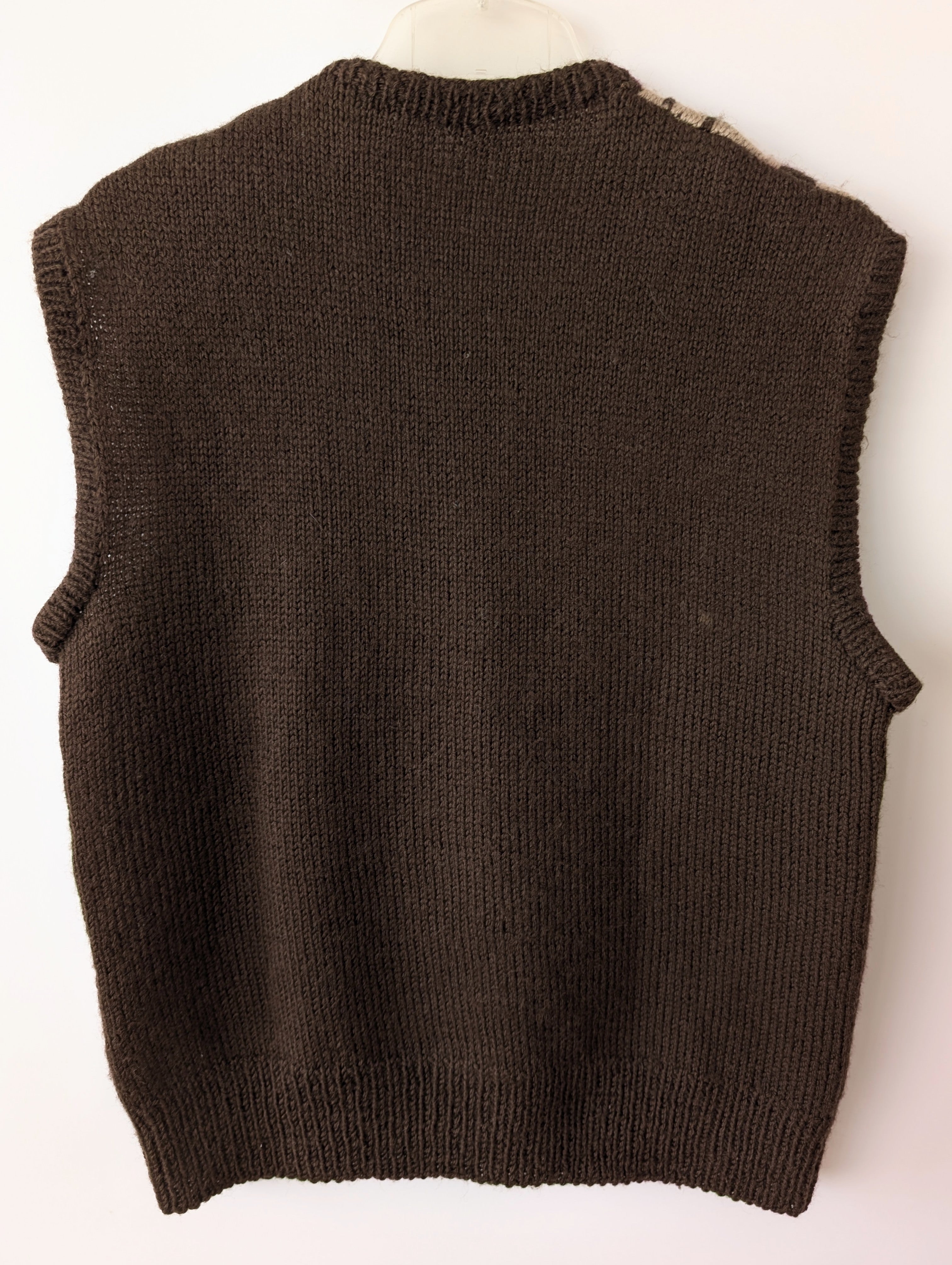 *Handmade* Pullunder Wolle 70s Rauten (L)