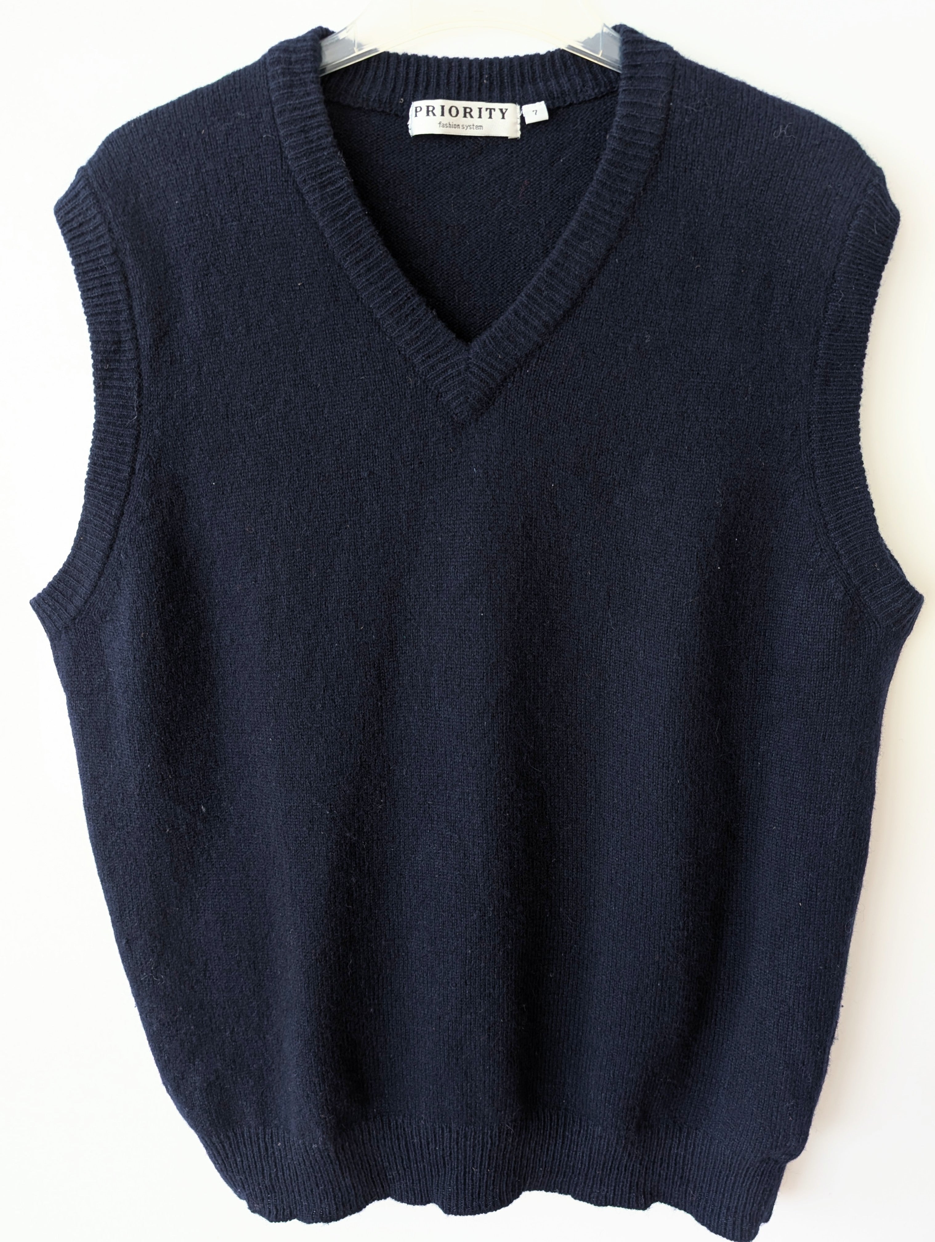 *Wolle* Pullunder Wolle Marineblau (L-XL)