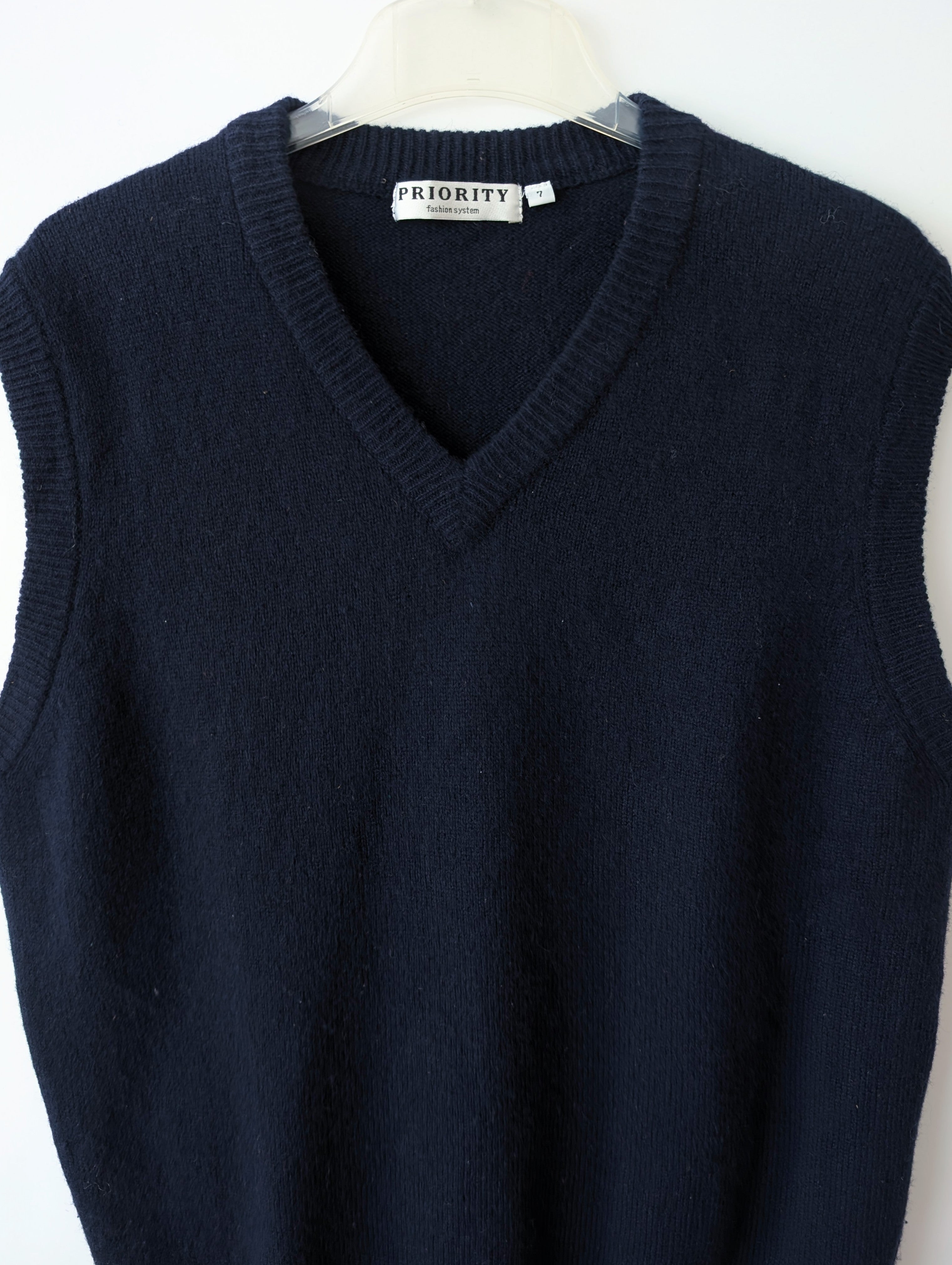 *Wolle* Pullunder Wolle Marineblau (L-XL)