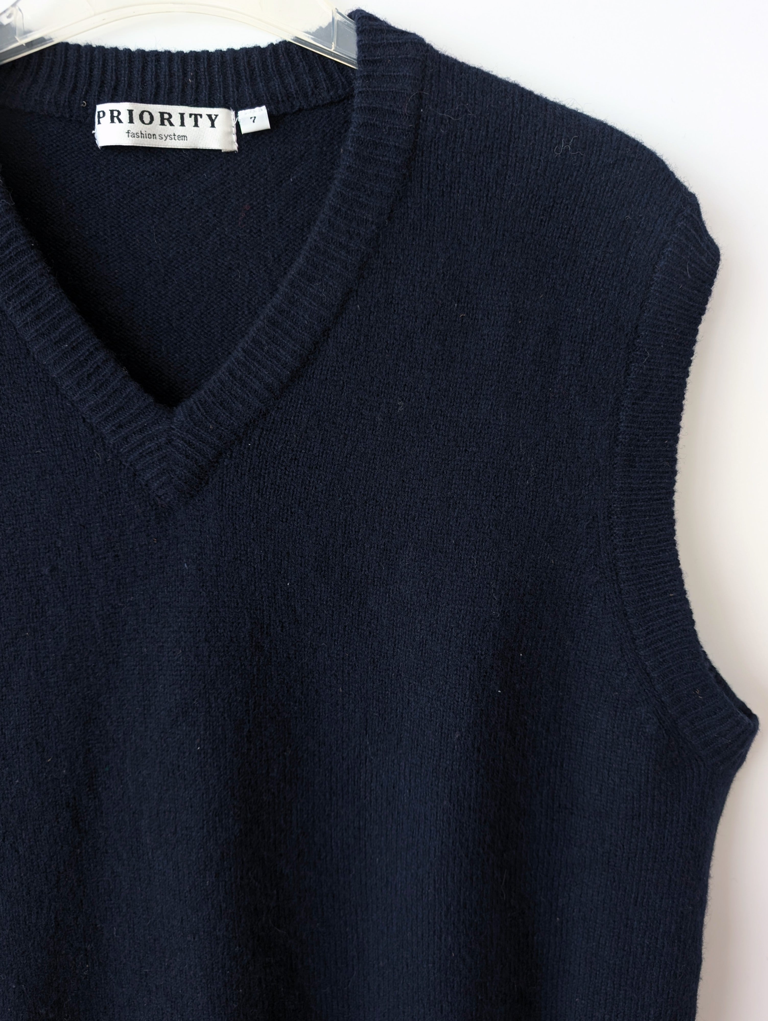 *Wolle* Pullunder Wolle Marineblau (L-XL)