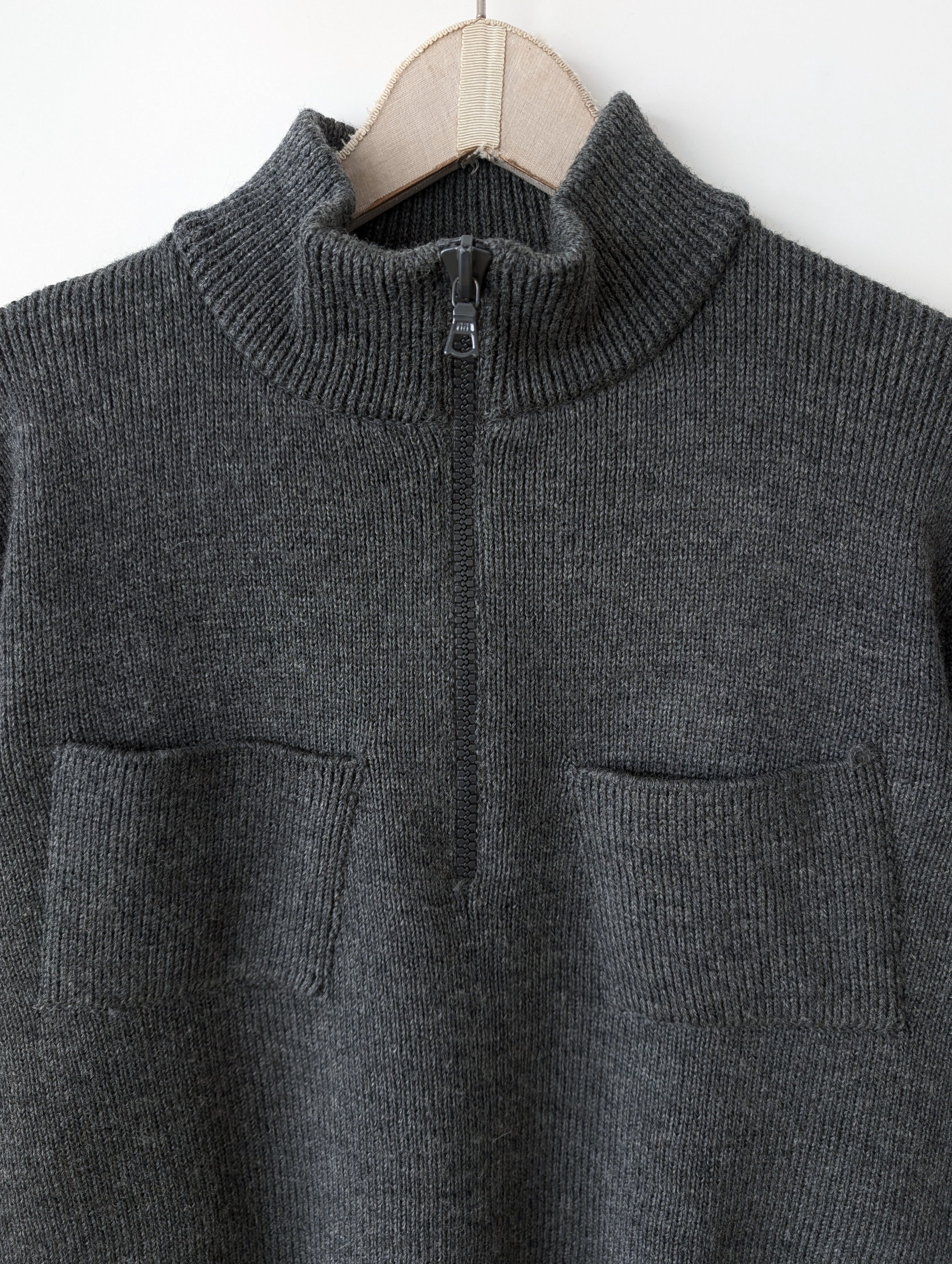 *Miu Miu* Pullover Troyer Wolle Mausgrau (L)