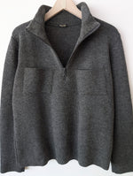 Lade das Bild in den Galerie-Viewer, *Miu Miu* Pullover Troyer Wolle Mausgrau (L)
