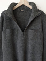 Lade das Bild in den Galerie-Viewer, *Miu Miu* Pullover Troyer Wolle Mausgrau (L)
