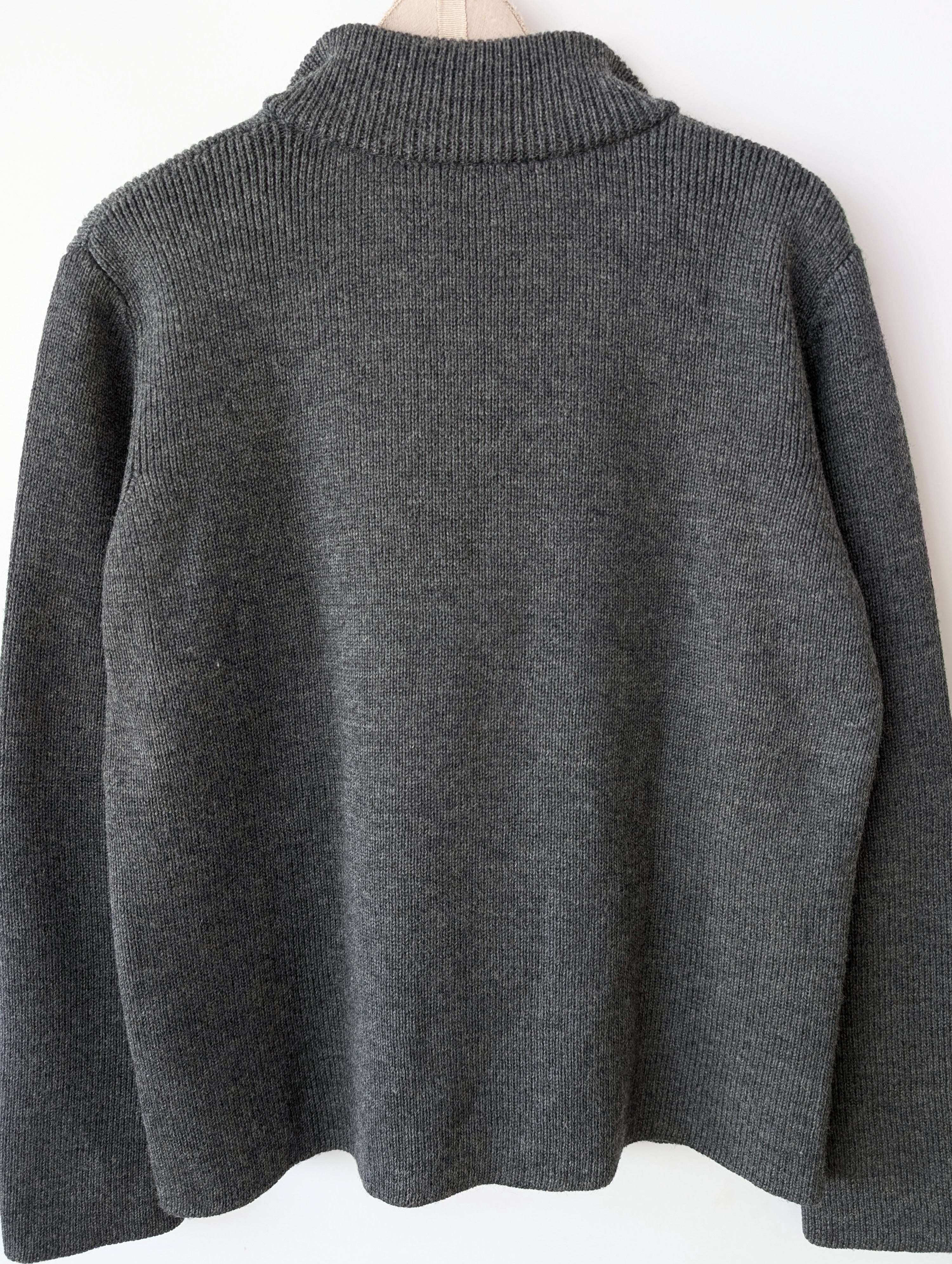 *Miu Miu* Pullover Troyer Wolle Mausgrau (L)