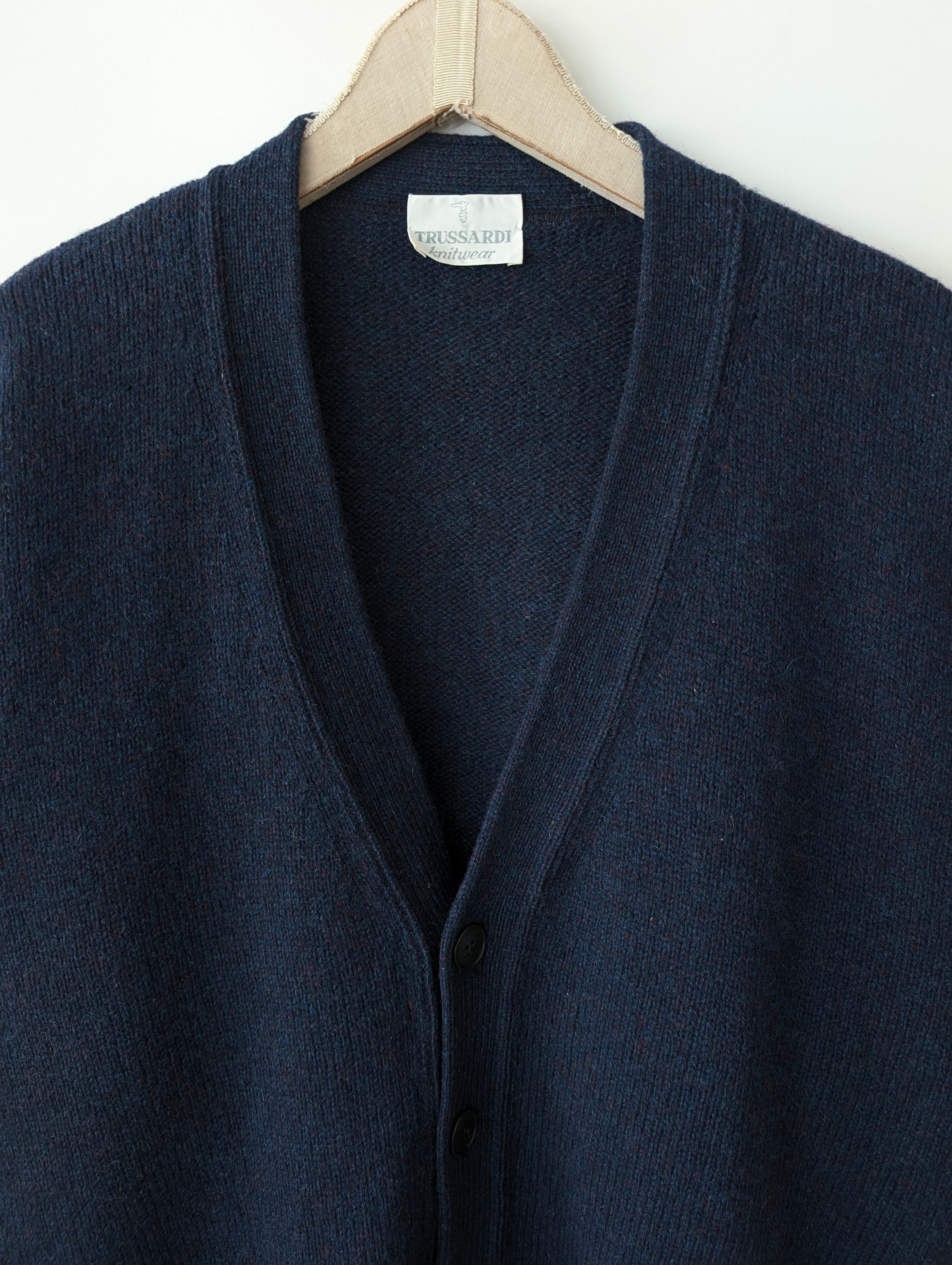 *Trussardi* Cardigan Wolle Basic Marine (L)
