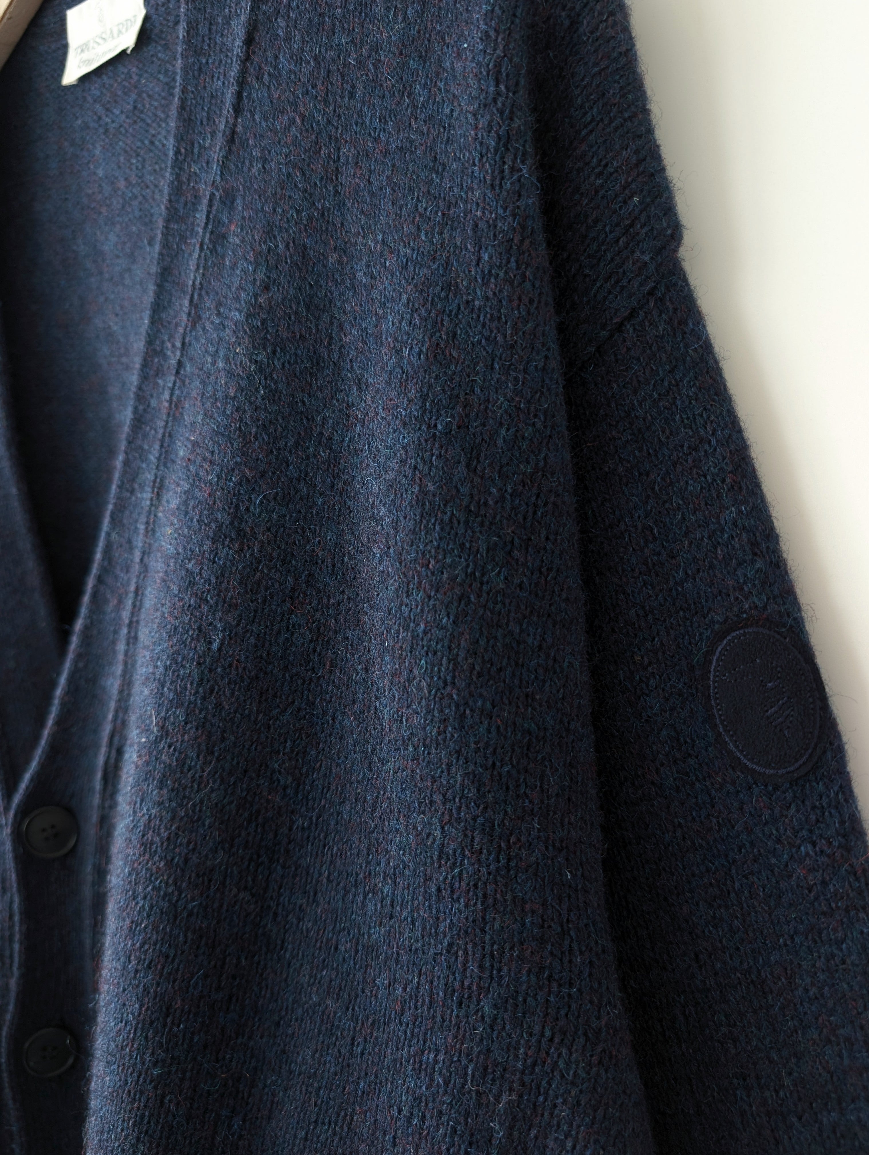 *Trussardi* Cardigan Wolle Basic Marine (L)